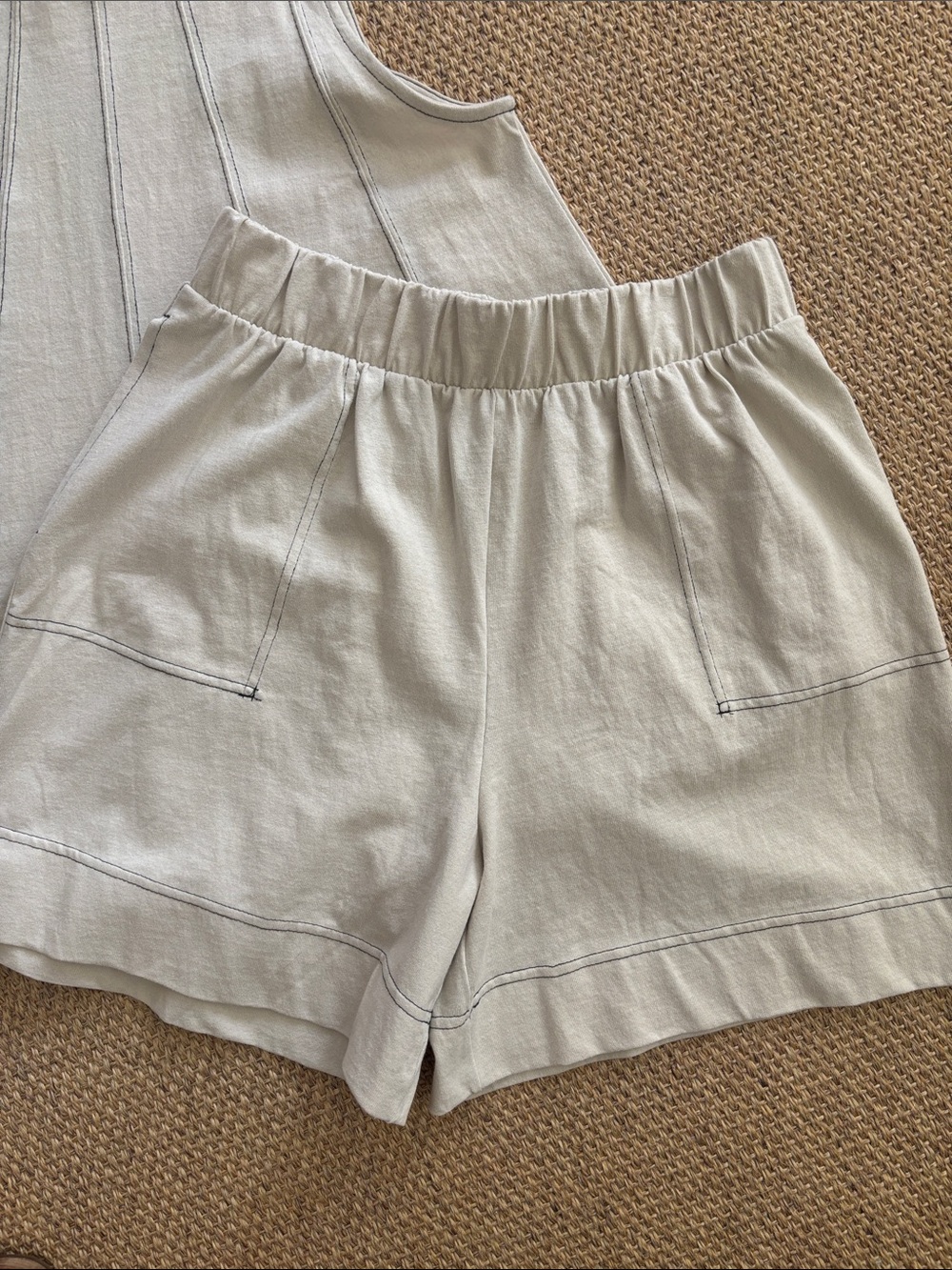 Free People Beige Tank & Shorts Set -Sz S - Picture 3 of 8